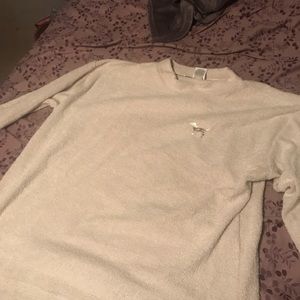 pink mock neck sweatshirt